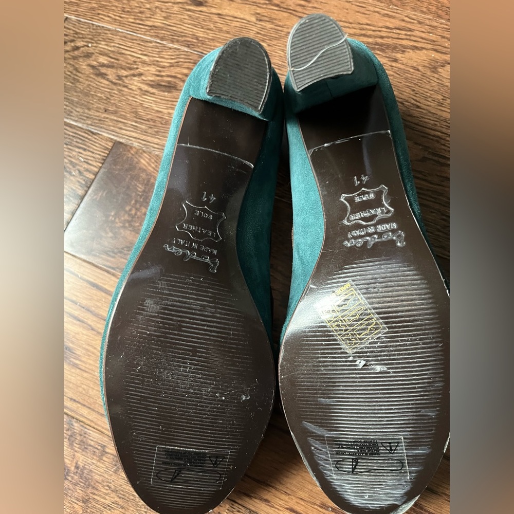 NWOT BODEN teal and brown suede heels, EU size 41/US size 9.5 - Picture 5 of 7